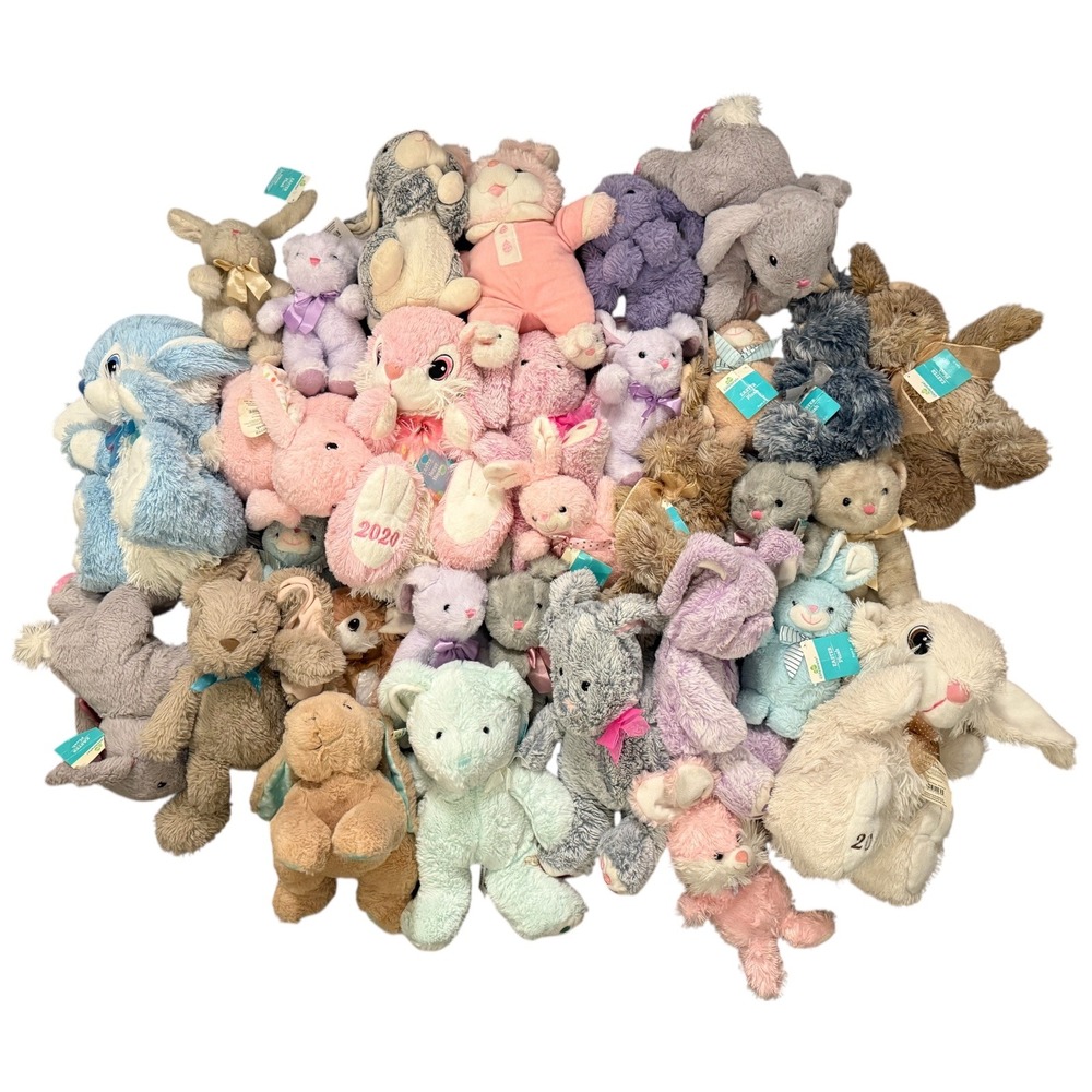 Easter Plush Bundle‎ 30 Lot Bunnies Spring Plushies Pastel Colors Kids Decor